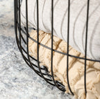 2er Satztisch-Set Skandidesign Schwarz – Beistelltische mit Stauraum/Korb (Ø40/Ø35 cm)