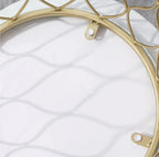 2er Satztisch-Set Outdoor Gold – Marmoroptik Beistelltische (Ø41/Ø35 cm), Stapelbar