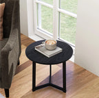 2er Couchtisch-Set Rund Schwarz – Modernes Satztische-Ensemble (Ø48/Ø40 cm)