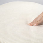 Großer Fußhocker Beige Cordstoff – Runder Sitzhocker mit 97 L Stauraum