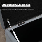 3-teiliges Hocker-Set Hellgrau – Sitztruhe (75 cm) mit Stauraum und 2 verstaubaren Sitzwürfeln