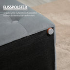 3-teiliges Hocker-Set Hellgrau – Sitztruhe (75 cm) mit Stauraum und 2 verstaubaren Sitzwürfeln