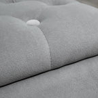 3-teiliges Hocker-Set Hellgrau – Sitztruhe (75 cm) mit Stauraum und 2 verstaubaren Sitzwürfeln