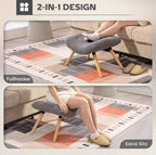 Moderner Fußhocker Dunkelgrau (67 cm) – Geschwungener Sitzhocker mit Fleece-Bezug und Buchenholzbeinen