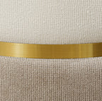 Sitzhocker Cremeweiß mit Stauraum (30,6 L) – Zweifarbige Chenille-Ottomane mit Metallring