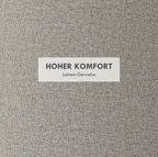 Hocker Hellgrau (56x56 cm) mit Stauraum – Leinenoptik Ottomane mit umkehrbarem Tablett-Deckel