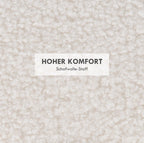 Hocker Weiß (56x56 cm) mit Stauraum – Teddyfleece Ottomane mit umkehrbarem Tablett-Deckel