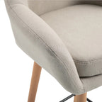 2er-Set Barhocker Beige – Gepolstert, mit Rückenlehne & Armlehnen, Massivholz (Sitzhöhe 80 cm)