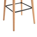 2er-Set Barhocker Grau – Gepolstert, mit Rückenlehne & Armlehnen, Massivholz (Sitzhöhe 80 cm)