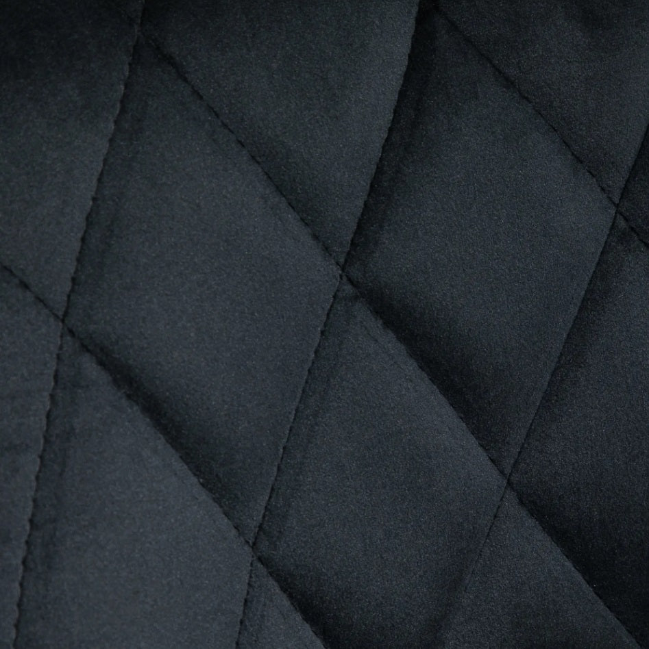 2er Barhocker Set Schwarz – Höhenverstellbar, Drehbar, Samtoptik mit Diamant-Tufting (60–81 cm)