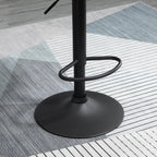 2er Barhocker Set Dunkelgrau – Höhenverstellbar, Drehbar, Samtoptik mit Rautenmuster (60–81 cm)