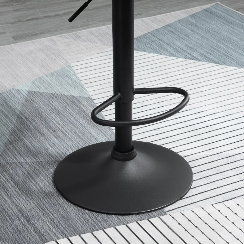 2er Barhocker Set Dunkelgrau – Höhenverstellbar, Drehbar, Samtoptik mit Rautenmuster (60–81 cm)