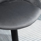 2er Barhocker Set Dunkelgrau – Höhenverstellbar, Drehbar, Samtoptik mit Rautenmuster (60–81 cm)