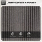 2er-Set Barhocker Grau – Tresenstühle mit Cordbezug, Drehbar, Stahlbeine (Sitzhöhe 65 cm)