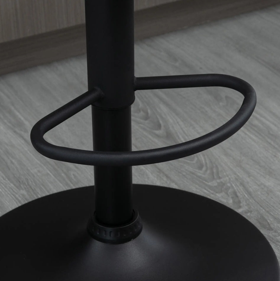 2er Barhocker Set Dunkelgrau – Höhenverstellbar & 360° Drehbar, Kunstleder, mit Arm- & Rückenlehne