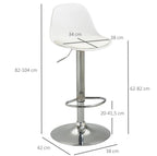 2er Barhocker Set Weiß – Höhenverstellbar (62–82 cm), Drehbar, Kunstleder, bis 120 kg