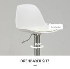 2er Barhocker Set Weiß – Höhenverstellbar (62–82 cm), Drehbar, Kunstleder, bis 120 kg