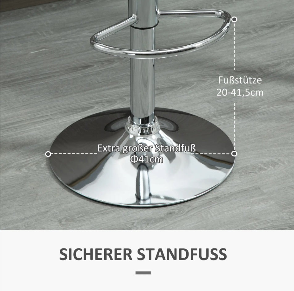 2er Barhocker Set Weiß – Höhenverstellbar (62–82 cm), Drehbar, Kunstleder, bis 120 kg