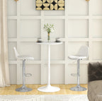 2er Barhocker Set Weiß – Höhenverstellbar (62–82 cm), Drehbar, Kunstleder, bis 120 kg