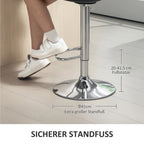 2er Barhocker Set Schwarz – Höhenverstellbar (62–82 cm), Drehbar, Kunstleder, bis 120 kg