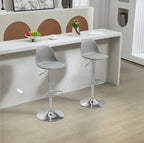 2er Barhocker Set Grau – Höhenverstellbar (62–82 cm), Drehbar, Kunstleder, bis 120 kg