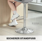 2er Barhocker Set Grau – Höhenverstellbar (62–82 cm), Drehbar, Kunstleder, bis 120 kg