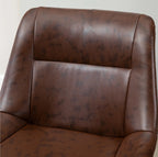 2er Barhocker Set Braun – Höhenverstellbar, 360° Drehbar, Kunstleder im Vintage Used-Look (59–79 cm)