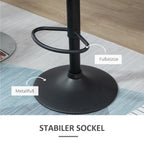 2er Barhocker Set Schwarz – Samt-Optik, Höhenverstellbar & 360° Drehbar, Diamanttufting