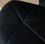 2er Barhocker Set Schwarz – Samt-Optik, Höhenverstellbar & 360° Drehbar, Diamanttufting