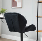 2er Barhocker Set Schwarz – Samt-Optik, Höhenverstellbar & 360° Drehbar, Diamanttufting