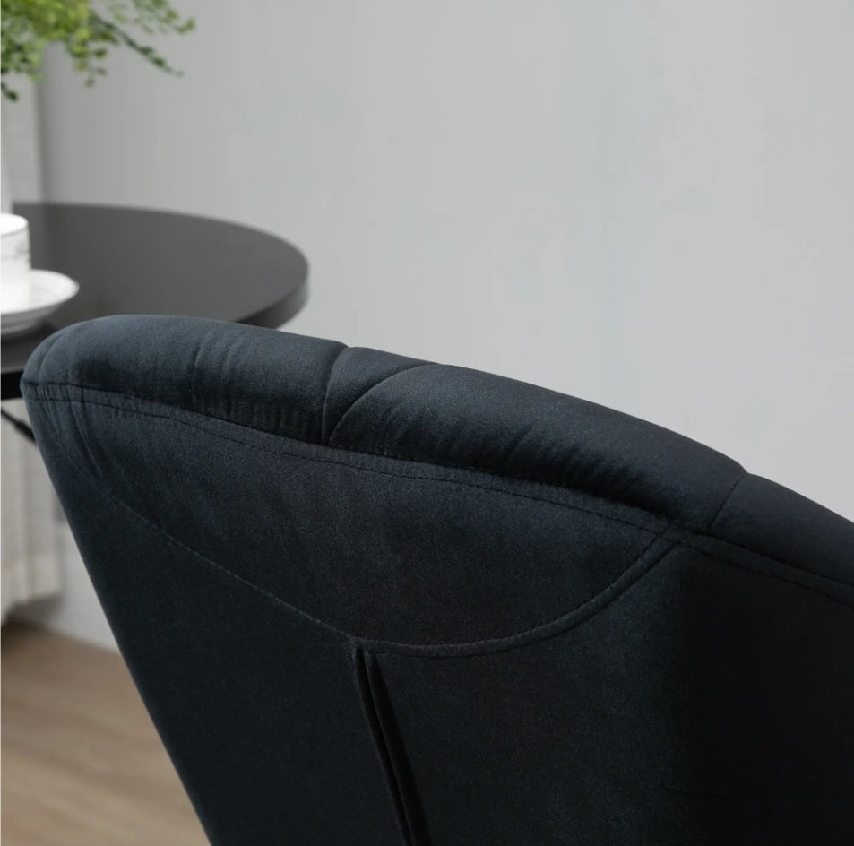 2er Barhocker Set Schwarz – Samt-Optik, Höhenverstellbar & 360° Drehbar, Diamanttufting