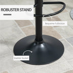 2er Barhocker Set Schwarz – Höhenverstellbar (61–81 cm), 360° Drehbar, Retro-Design Kunstleder