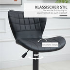 2er Barhocker Set Schwarz – Höhenverstellbar (61–81 cm), 360° Drehbar, Retro-Design Kunstleder