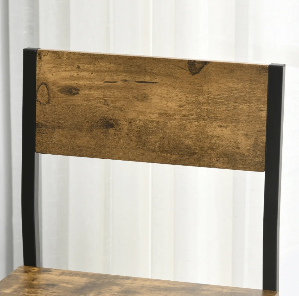 3-teiliges Bar-Set Outdoor/Indoor – Stehtisch & 2 Barstühle mit Hoher Rückenlehne, Braun