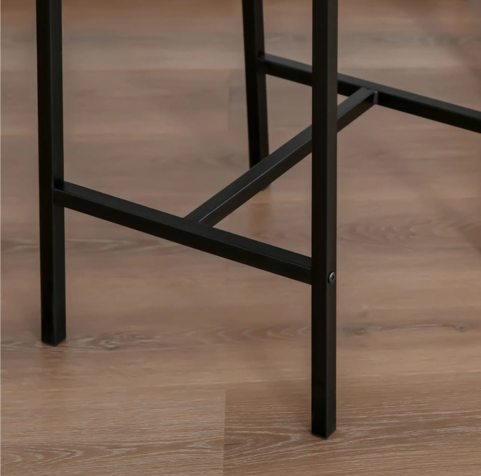 3-teiliges Bar-Set Natur/Schwarz – Stehtisch & 2 Barstühle mit Hoher Rückenlehne, Outdoor