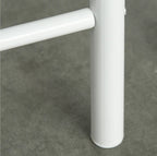 3-teiliges Bartisch-Set Weiß/Eiche – Küchentisch (80x50 cm) mit Lagerregal & 2 Barhockern