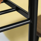 3er Bargarnitur Schwarz/Eiche – Küchentisch (80x50 cm) mit Regal & 2 Barhockern, Industrie-Design