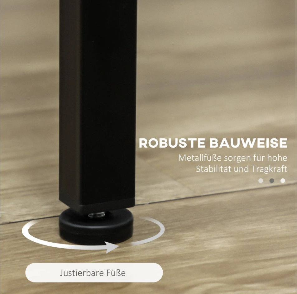 5-tlg. Bartisch-Set Industriedesign – Küchentresen & 4 Barhocker, Rustikal-Braun/Schwarz (110x50 cm)