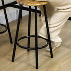 5-tlg. Bartisch-Set Industriedesign – Küchentresen & 4 Barhocker, Rustikal-Braun/Schwarz (110x50 cm)