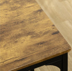 5-tlg. Bartisch-Set Industriedesign – Küchentresen & 4 Barhocker, Rustikal-Braun/Schwarz (110x50 cm)