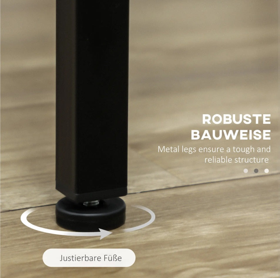 5-tlg. Bartisch-Set Industriedesign Grau – Küchentresen & 4 Barhocker (110x50 cm), Kompakt