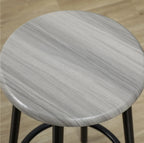 5-tlg. Bartisch-Set Industriedesign Grau – Küchentresen & 4 Barhocker (110x50 cm), Kompakt