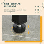 3-teiliges Bartisch-Set mit Seitenregal – Stehtisch (109x60x100 cm) & 2 Hocker, Rustikal-Braun/Schwarz