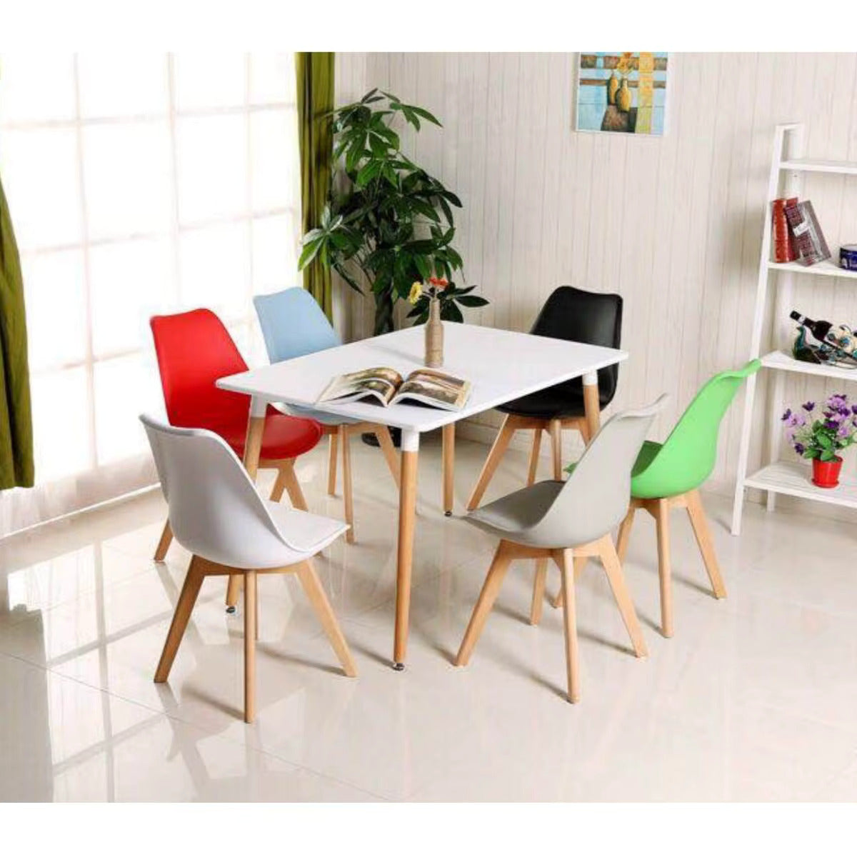 Nordisches Design Weißer Rechteckiger Esstisch - 80 cm Breite