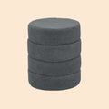 Runder Hocker Dunkelgrau (Ø40 cm) – Teddyfleece Ottomane mit Holzbeinen und 120 kg Belastbarkeit