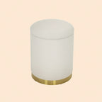 Runder Sitzhocker Cremeweiß mit Stauraum (30,6 L) – Cordstoff Ottomane mit Stahlboden (Ø36 cm)