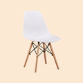 Esszimmerstuhl – Weiß Rundsitz, Kunststoff, Buche Holzbeine