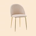 Samt Esszimmerstuhl – Creme, Edelstahl Goldbeine, Skandinavisches Design
