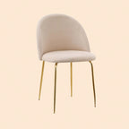 Samt Esszimmerstuhl – Creme, Edelstahl Goldbeine, Skandinavisches Design