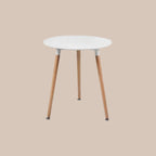 Moderner Weißer Runder Küchentisch - Massivholzbeine, Eames Stil